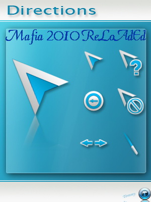 青白 Directions 鼠标指针