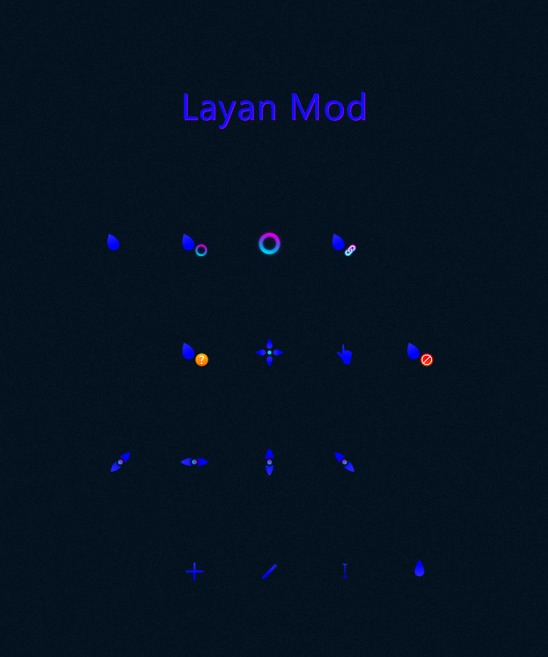 深蓝蕾雅光标 鼠标指针