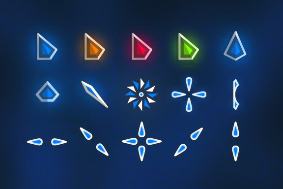 天蓝色炫彩光标 鼠标指针